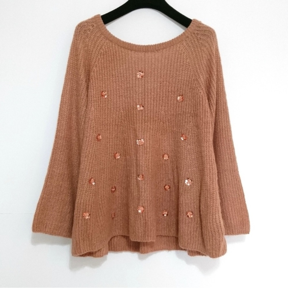 Lauren Conrad pink sequin/acrylic sweater - L